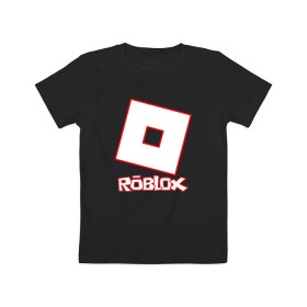 Детская футболка хлопок с принтом ROBLOX в Курске, 100% хлопок | круглый вырез горловины, полуприлегающий силуэт, длина до линии бедер | game | gamer | logo | minecraft | roblox | simulator | игра | конструктор | лого | майнкрафт | симулятор | строительство | фигура
