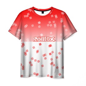 Мужская футболка 3D с принтом ROBLOX в Курске, 100% полиэфир | прямой крой, круглый вырез горловины, длина до линии бедер | Тематика изображения на принте: 3d | roblox | игра | лого | логотип | надпись | онлайн | платформа | роблокс | эмблема