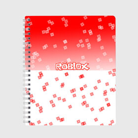 Тетрадь с принтом ROBLOX в Курске, 100% бумага | 48 листов, плотность листов — 60 г/м2, плотность картонной обложки — 250 г/м2. Листы скреплены сбоку удобной пружинной спиралью. Уголки страниц и обложки скругленные. Цвет линий — светло-серый
 | 3d | roblox | игра | лого | логотип | надпись | онлайн | платформа | роблокс | эмблема