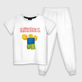 Детская пижама хлопок с принтом ROBLOX в Курске, 100% хлопок |  брюки и футболка прямого кроя, без карманов, на брюках мягкая резинка на поясе и по низу штанин
 | game | gamer | logo | minecraft | roblox | simulator | игра | конструктор | лого | майнкрафт | симулятор | строительство | фигура