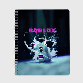 Тетрадь с принтом ROBLOX в Курске, 100% бумага | 48 листов, плотность листов — 60 г/м2, плотность картонной обложки — 250 г/м2. Листы скреплены сбоку удобной пружинной спиралью. Уголки страниц и обложки скругленные. Цвет линий — светло-серый
 | roblox | игра | компьютерная игра | логотип | онлайн | онлайн игра | роблакс | роблокс