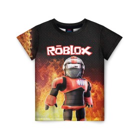 Детская футболка 3D с принтом ROBLOX в Курске, 100% гипоаллергенный полиэфир | прямой крой, круглый вырез горловины, длина до линии бедер, чуть спущенное плечо, ткань немного тянется | roblox | игра | компьютерная игра | логотип | онлайн | онлайн игра | роблакс | роблокс
