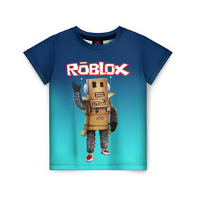 Детская футболка 3D с принтом ROBLOX в Курске, 100% гипоаллергенный полиэфир | прямой крой, круглый вырез горловины, длина до линии бедер, чуть спущенное плечо, ткань немного тянется | Тематика изображения на принте: roblox | игра | компьютерная игра | логотип | онлайн | онлайн игра | роблакс | роблокс