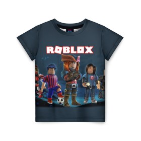 Детская футболка 3D с принтом ROBLOX в Курске, 100% гипоаллергенный полиэфир | прямой крой, круглый вырез горловины, длина до линии бедер, чуть спущенное плечо, ткань немного тянется | roblox | игра | компьютерная игра | логотип | онлайн | онлайн игра | роблакс | роблокс