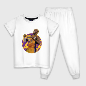 Детская пижама хлопок с принтом Kobe Bryant в Курске, 100% хлопок |  брюки и футболка прямого кроя, без карманов, на брюках мягкая резинка на поясе и по низу штанин
 | basketball | black | bryant | game | james | kobe | kobebryant | lakers | lebron | los angeles | mamba | nba | rip | slam dunk | баскетбол | баскетболист | брайант | браянт | джеймс | игрок | коби | леброн | лейкерс | лос анджеле