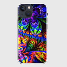 Чехол для iPhone 13 mini с принтом ABSTRACTION NEW в Курске,  |  | abstract | abstraction | color | fractal | geometry | paitnt | polygon | polygonal | psy | абстракция | геометрия | краски | неоновые | полигоны | психоделика | фрактал