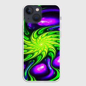 Чехол для iPhone 13 mini с принтом NEONACID в Курске,  |  | abstract | abstraction | color | fractal | geometry | paitnt | polygon | polygonal | psy | абстракция | геометрия | краски | неоновые | полигоны | психоделика | фрактал