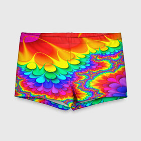 Детские купальные плавки 3D с принтом TIE-DYE в Курске, Полиэстер 85%, Спандекс 15% | Слитный крой, подклад по переду изделия, узкие бретели | abstract | abstraction | color | fractal | geometry | paitnt | polygon | polygonal | psy | абстракция | геометрия | краски | неоновые | полигоны | психоделика | фрактал