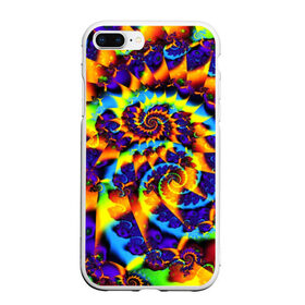 Чехол для iPhone 7Plus/8 Plus матовый с принтом TIE-DYE COLOR в Курске, Силикон | Область печати: задняя сторона чехла, без боковых панелей | abstract | abstraction | color | fractal | geometry | paitnt | polygon | polygonal | psy | абстракция | геометрия | краски | неоновые | полигоны | психоделика | фрактал