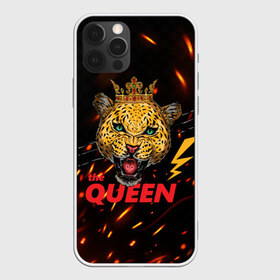 Чехол для iPhone 12 Pro Max с принтом the Queen в Курске, Силикон |  | queen | большая кошка | королева | корона | кошка | леопард | львица | молния