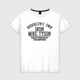 Женская футболка хлопок с принтом Iron Mike Tyson в Курске, 100% хлопок | прямой крой, круглый вырез горловины, длина до линии бедер, слегка спущенное плечо | iron mike | iron mike tyson | mike tyson | бокс | железный майк | майк тайсон | таисон | тайсон