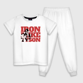 Детская пижама хлопок с принтом Iron Mike в Курске, 100% хлопок |  брюки и футболка прямого кроя, без карманов, на брюках мягкая резинка на поясе и по низу штанин
 | iron mike | iron mike tyson | mike tyson | бокс | железный майк | майк тайсон | таисон | тайсон