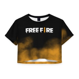 Женская футболка Crop-top 3D с принтом Free fire в Курске, 100% полиэстер | круглая горловина, длина футболки до линии талии, рукава с отворотами | free fire | freefire | игра free fire | игра фрифаер | фри файр | фрифаер