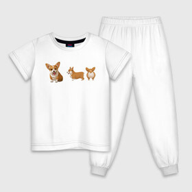 Детская пижама хлопок с принтом Корги. в Курске, 100% хлопок |  брюки и футболка прямого кроя, без карманов, на брюках мягкая резинка на поясе и по низу штанин
 | dogs | style | животные | корги | милые собаки | мимимишность | минимализм | модные | подарок | прикольные картинки | пушистая собака | собака | собаки | стиль | щенки