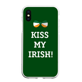 Чехол для iPhone XS Max матовый с принтом Kiss my Irish в Курске, Силикон | Область печати: задняя сторона чехла, без боковых панелей | Тематика изображения на принте: британия | день святого патрика | золото | ирландия