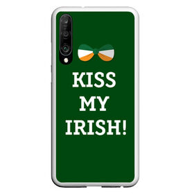 Чехол для Honor P30 с принтом Kiss my Irish в Курске, Силикон | Область печати: задняя сторона чехла, без боковых панелей | Тематика изображения на принте: британия | день святого патрика | золото | ирландия