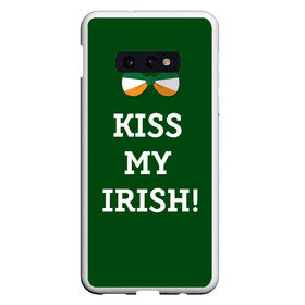 Чехол для Samsung S10E с принтом Kiss my Irish в Курске, Силикон | Область печати: задняя сторона чехла, без боковых панелей | Тематика изображения на принте: британия | день святого патрика | золото | ирландия