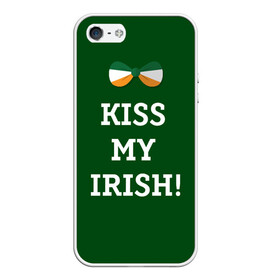 Чехол для iPhone 5/5S матовый с принтом Kiss my Irish в Курске, Силикон | Область печати: задняя сторона чехла, без боковых панелей | Тематика изображения на принте: британия | день святого патрика | золото | ирландия