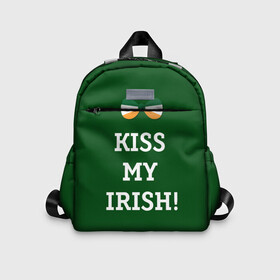 Детский рюкзак 3D с принтом Kiss my Irish в Курске, 100% полиэстер | лямки с регулируемой длиной, сверху петелька, чтобы рюкзак можно было повесить на вешалку. Основное отделение закрывается на молнию, как и внешний карман. Внутри дополнительный карман. По бокам два дополнительных кармашка | британия | день святого патрика | золото | ирландия