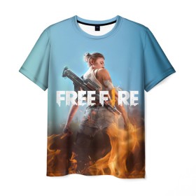 Мужская футболка 3D с принтом free fire в Курске, 100% полиэфир | прямой крой, круглый вырез горловины, длина до линии бедер | free fire | freefire | игра free fire | игра фрифаер | фри файр | фрифаер