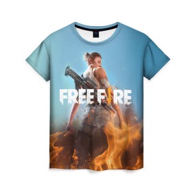 Женская футболка 3D с принтом free fire в Курске, 100% полиэфир ( синтетическое хлопкоподобное полотно) | прямой крой, круглый вырез горловины, длина до линии бедер | free fire | freefire | игра free fire | игра фрифаер | фри файр | фрифаер