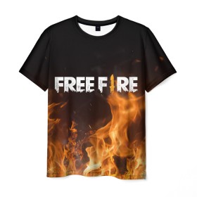 Мужская футболка 3D с принтом FREE FIRE в Курске, 100% полиэфир | прямой крой, круглый вырез горловины, длина до линии бедер | free fire | freefire | игра free fire | игра фрифаер | фри файр | фрифаер
