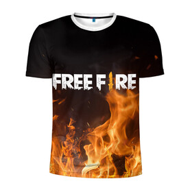 Мужская футболка 3D спортивная с принтом FREE FIRE в Курске, 100% полиэстер с улучшенными характеристиками | приталенный силуэт, круглая горловина, широкие плечи, сужается к линии бедра | free fire | freefire | игра free fire | игра фрифаер | фри файр | фрифаер