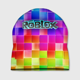 Шапка 3D с принтом Роблокс в Курске, 100% полиэстер | универсальный размер, печать по всей поверхности изделия | roblox | бро | геометрия | игры | квадраты | кубизм | кубы | линии | нуб | про | радуга | роблокс | человечки