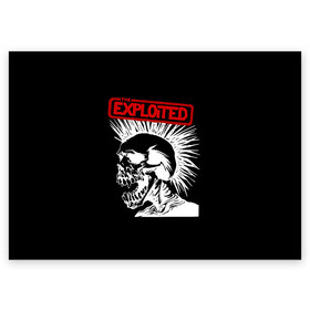 Поздравительная открытка с принтом The Exploited в Курске, 100% бумага | плотность бумаги 280 г/м2, матовая, на обратной стороне линовка и место для марки
 | Тематика изображения на принте: punks | punks not dead | the exploited | панк не сдох | панки | уоти | череп | эксплоитед