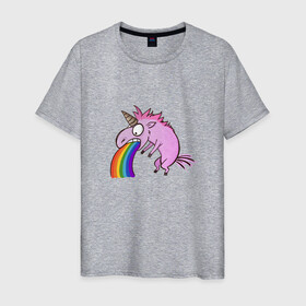 Мужская футболка хлопок Единорог, блюющий радугой купить в Курске