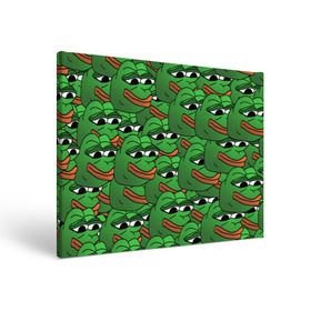 Холст прямоугольный с принтом Pepe The Frog в Курске, 100% ПВХ |  | frog | meme | memes | pepe | pepe the frog | грустная жабка | лягушка | лягушонок пепе | мем | мемы