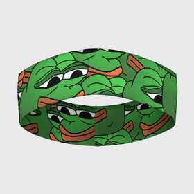 Повязка на голову 3D с принтом Pepe The Frog в Курске,  |  | frog | meme | memes | pepe | pepe the frog | грустная жабка | лягушка | лягушонок пепе | мем | мемы