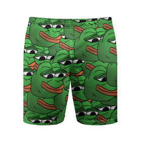Мужские шорты спортивные с принтом Pepe The Frog в Курске,  |  | Тематика изображения на принте: frog | meme | memes | pepe | pepe the frog | грустная жабка | лягушка | лягушонок пепе | мем | мемы