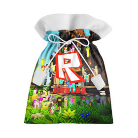 Подарочный 3D мешок с принтом ROBLOX в Курске, 100% полиэстер | Размер: 29*39 см | Тематика изображения на принте: game | gamer | logo | roblox | игры | логотип | роблокс