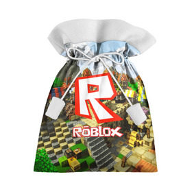 Подарочный 3D мешок с принтом ROBLOX в Курске, 100% полиэстер | Размер: 29*39 см | Тематика изображения на принте: game | gamer | logo | roblox | игры | логотип | роблокс