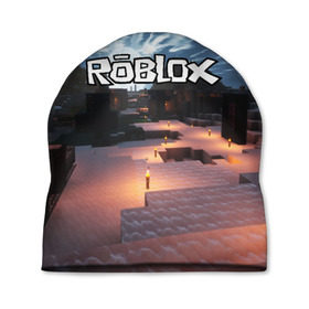 Шапка 3D с принтом ROBLOX в Курске, 100% полиэстер | универсальный размер, печать по всей поверхности изделия | game | gamer | logo | roblox | игры | логотип | роблокс