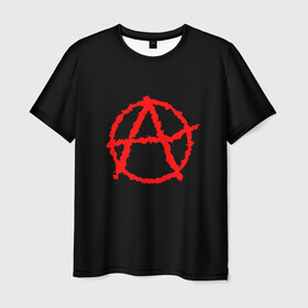 Мужская футболка 3D с принтом Анархия в Курске, 100% полиэфир | прямой крой, круглый вырез горловины, длина до линии бедер | art | rock | sons of anarchy | анархия | арт | группа | егор летов | логотип | музыка | панк | панк рок | прикольная | рок | свобода | хаос