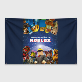 Флаг-баннер с принтом ROBLOX в Курске, 100% полиэстер | размер 67 х 109 см, плотность ткани — 95 г/м2; по краям флага есть четыре люверса для крепления | roblox | игра | компьютерная игра | логотип | онлайн | онлайн игра | роблакс | роблокс