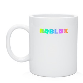 Кружка с принтом ROBLOX в Курске, керамика | объем — 330 мл, диаметр — 80 мм. Принт наносится на бока кружки, можно сделать два разных изображения | roblox | игра | компьютерная игра | логотип | онлайн | онлайн игра | роблакс | роблокс