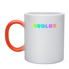 Кружка хамелеон с принтом ROBLOX в Курске, керамика | меняет цвет при нагревании, емкость 330 мл | roblox | игра | компьютерная игра | логотип | онлайн | онлайн игра | роблакс | роблокс