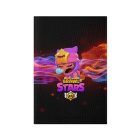 Обложка для паспорта матовая кожа с принтом BRAWL STARS SANDY в Курске, натуральная матовая кожа | размер 19,3 х 13,7 см; прозрачные пластиковые крепления | 8 bit | 8 бит | bibi | brawl stars | crow | el brown | leon | leon shark | max | mr.p | sally leon | sandy | shark | stars | tara | virus | werewolf | акула | биби | вирус | ворон | леон | оборотень | пингвин