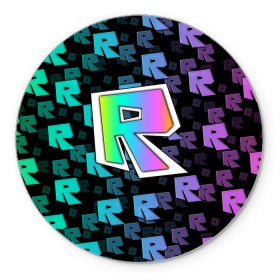 Коврик для мышки круглый с принтом ROBLOX в Курске, резина и полиэстер | круглая форма, изображение наносится на всю лицевую часть | roblox | игра | компьютерная игра | логотип | онлайн | онлайн игра | роблакс | роблокс