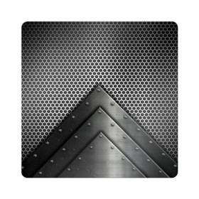 Магнит виниловый Квадрат с принтом Броня металлическая в Курске, полимерный материал с магнитным слоем | размер 9*9 см, закругленные углы | абстракция | броня | геометрия | железо | кольчуга | конус | круги | линии | металл | полосы | сетка | сталь | текстура | треугольник