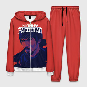 Мужской костюм 3D с принтом Manny Pacquiao в Курске, 100% полиэстер | Манжеты и пояс оформлены тканевой резинкой, двухслойный капюшон со шнурком для регулировки, карманы спереди | manny pacquiao | pac man | pacquiao | бокс | мэнни пакьяо | пакьяо