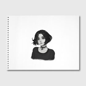 Альбом для рисования с принтом Девушка Думер в Курске, 100% бумага
 | матовая бумага, плотность 200 мг. | doomer | doomer girl | trad girl | девушка | девушка думер | думер | мем | мемы