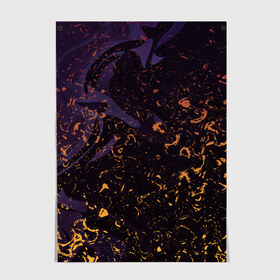 Постер с принтом Flame in the night в Курске, 100% бумага
 | бумага, плотность 150 мг. Матовая, но за счет высокого коэффициента гладкости имеет небольшой блеск и дает на свету блики, но в отличии от глянцевой бумаги не покрыта лаком | абстракция | линии | огонь | пламя | узор | фиолетовый