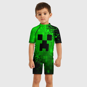 Детский купальный костюм 3D с принтом MINECRAFT. в Курске, Полиэстер 85%, Спандекс 15% | застежка на молнии на спине | craft | game | mine | minecraft | minecraftmemories | pixel | twitter | игра | майнкрафт | маркус перссон | пиксель | ремесло | шахта