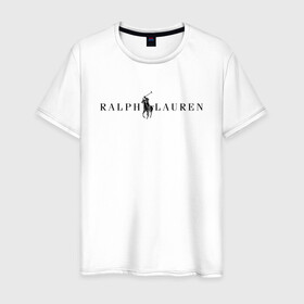 Мужская футболка хлопок с принтом Ralph Lauren в Курске, 100% хлопок | прямой крой, круглый вырез горловины, длина до линии бедер, слегка спущенное плечо. | Тематика изображения на принте: ralph lauren | богато | бренд | всадник | дорого | крикет | лаурен | лошадь | минимализм | поло | премиум | ральф | ральфлаурен | свитшот | тренд | футболка