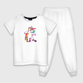 Детская пижама хлопок с принтом Единорог алкоголик в Курске, 100% хлопок |  брюки и футболка прямого кроя, без карманов, на брюках мягкая резинка на поясе и по низу штанин
 | drunk | unicorn | единорог | нарисованный | прикольный | смешной | тотемное животное