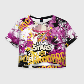 Женская футболка Crop-top 3D с принтом Brawl Stars Poco в Курске, 100% полиэстер | круглая горловина, длина футболки до линии талии, рукава с отворотами | 